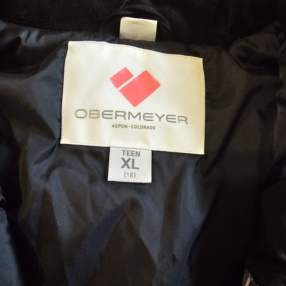 Obermeyer Aspen Kenzie Insulated Ski Jacket Black Teens Size 18- No Hood - Picture 4 of 7